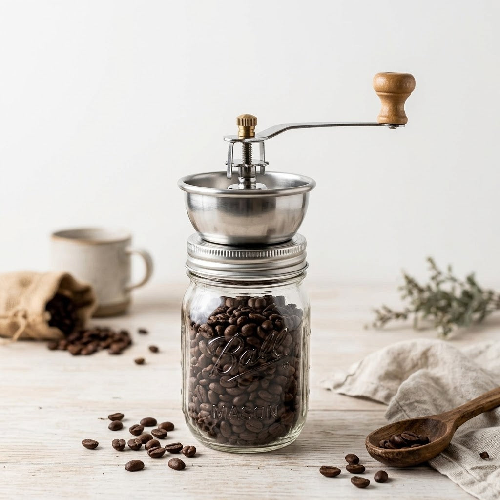 Coffee and Spice Grinder Lid for Mason Jars