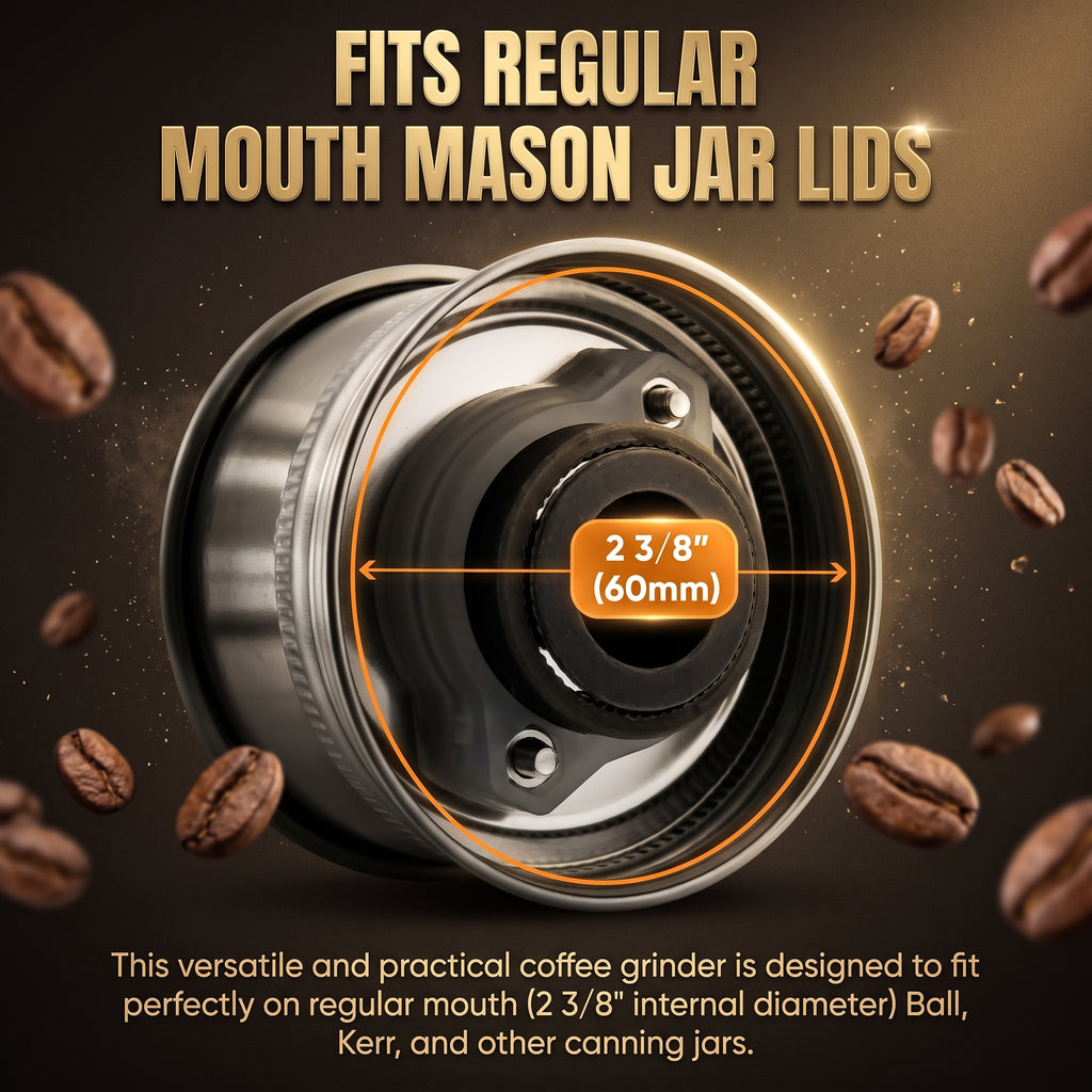 Coffee and Spice Grinder Lid for Mason Jars