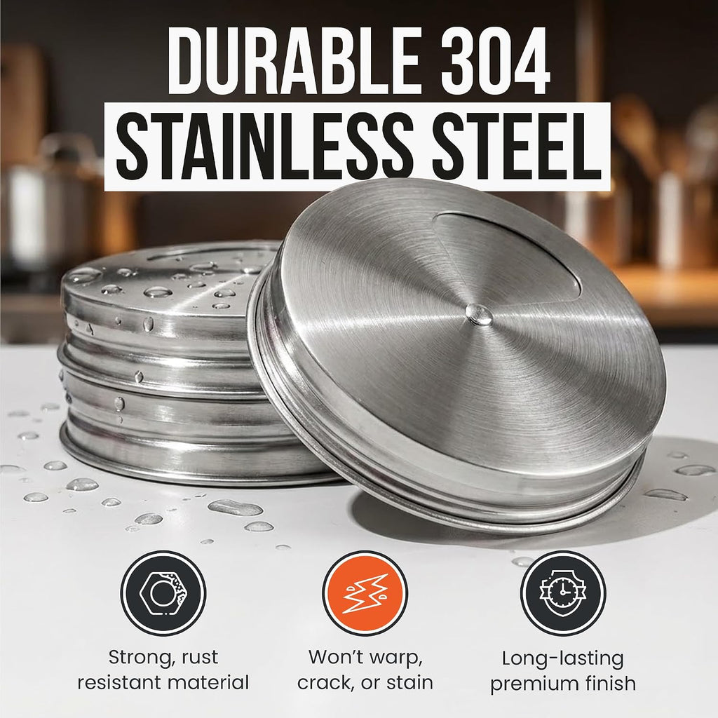 Stainless Steel Mason Jar Shaker Lids